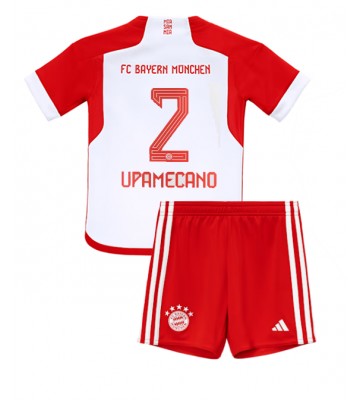 Bayern Munich Dayot Upamecano #2 Hemmakläder Barn 2023-24 Kortärmad (+ Korta byxor)